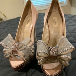 VALENTINO Designer Satin platform shoes